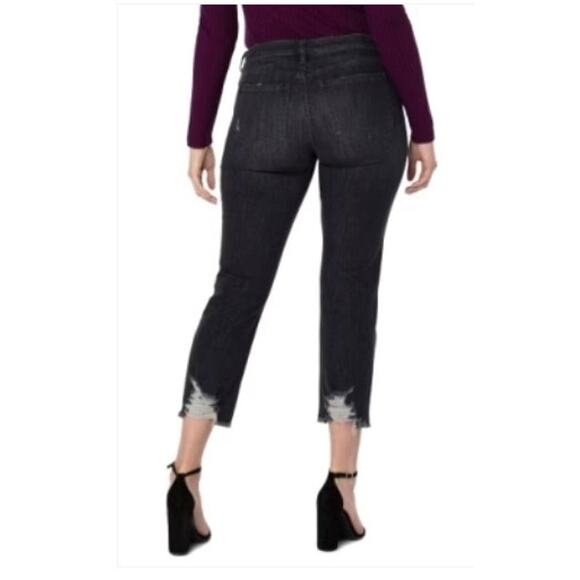 New NWT Liverpool Kennedy Crop Straight Washed Black Jeans Size 12‎ 31 - Picture 2 of 13